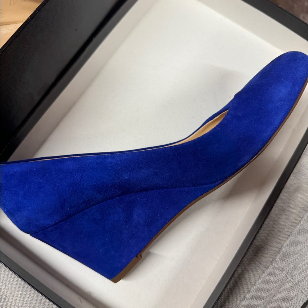 J Crew Martina suede wedges 7.5 perfect shape! Worn once inside! Gorgeous!